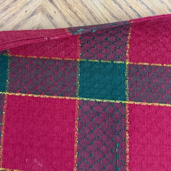 6 Cotton Blend Red White Gold Plaid Placemats Holiday Table Mats - Picture 3 of 9